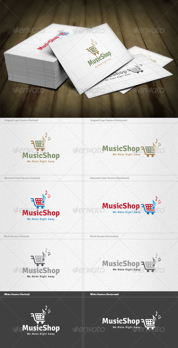 Music Shopping Logo - Symbols Logo Templates