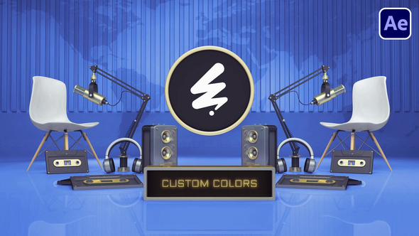 Podcast Intro Logo Stings template preview