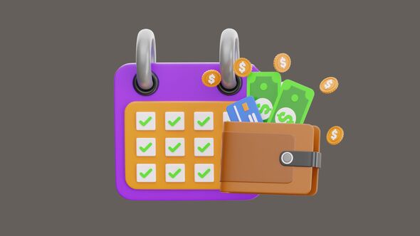 3D Animation of Organizing Payroll Schedule alt