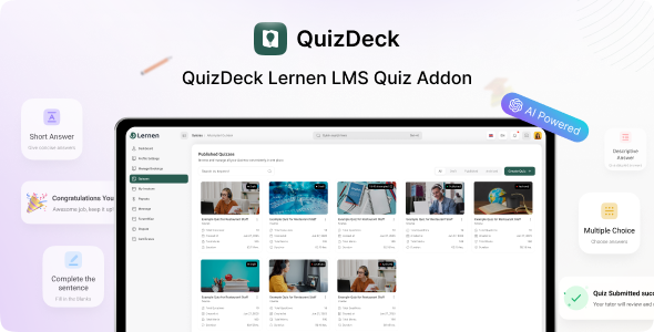 QuizDeck – Quiz Creation & Management Solution for Lernen LMS