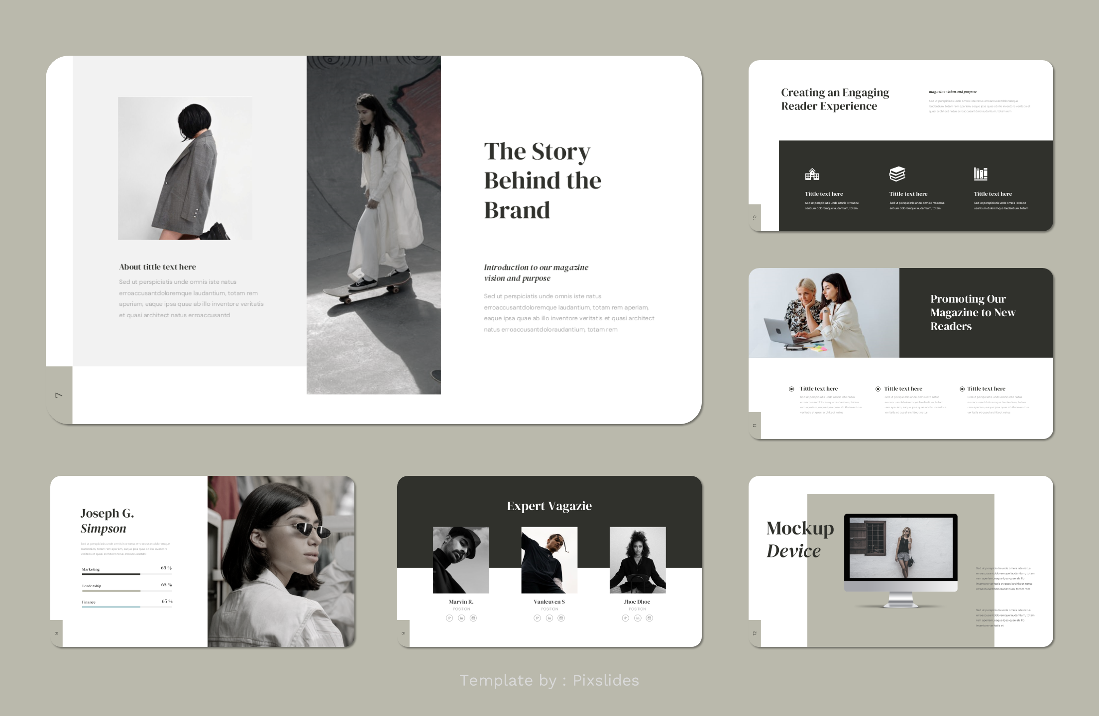 Vagazie - Magazine PowerPoint Presentation Template, Presentation Templates