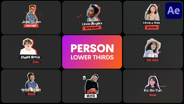 Person Introducing Lower Thirds for After Effects Elements template preview