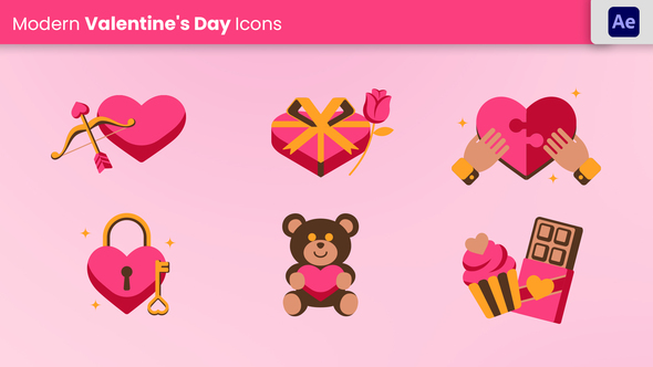 Valentine's Day Elements template preview