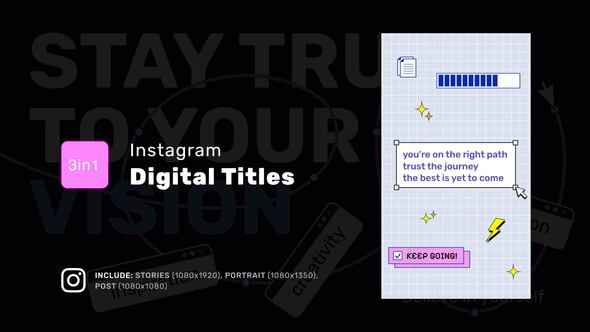 Digital Titles Reels Video Displays template preview