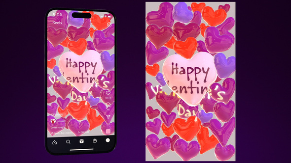 Hearts Balloons Logo reveal Logo Stings template preview