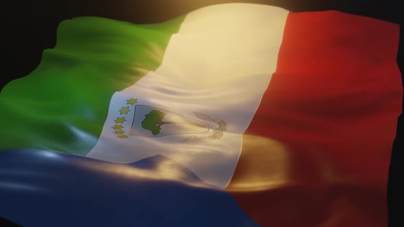 Equatorial Guinea Flag Low Angle View