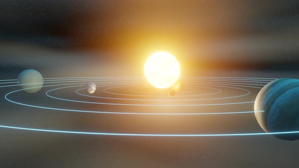 3d render illustration of solar system.