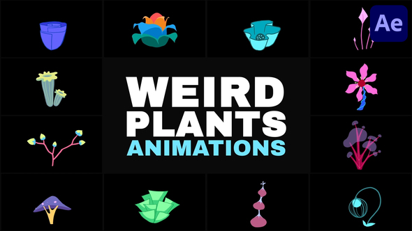 Weird Plants Animations | After Effects Elements template preview