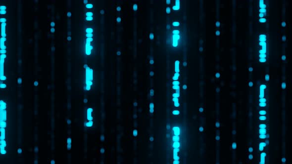 4K Abstract Falling Blue Glittering Particles