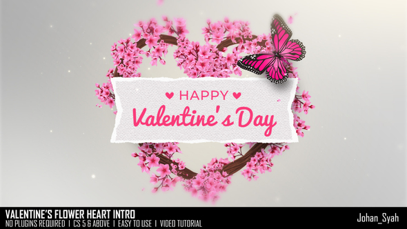 Valentines Flower Heart Intro Openers template preview