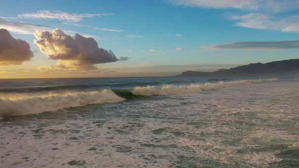 Epic Storm at Sea Filmed on a Drone in the Sunset alt