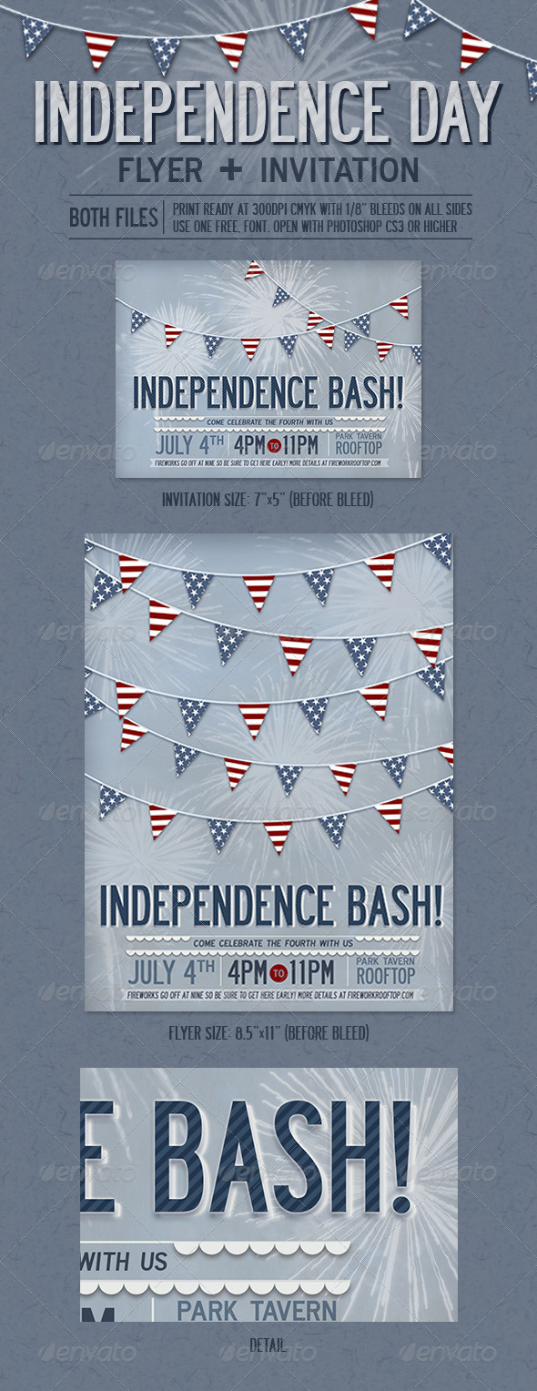 Independence Day Flyer + Invitation - Holidays Events