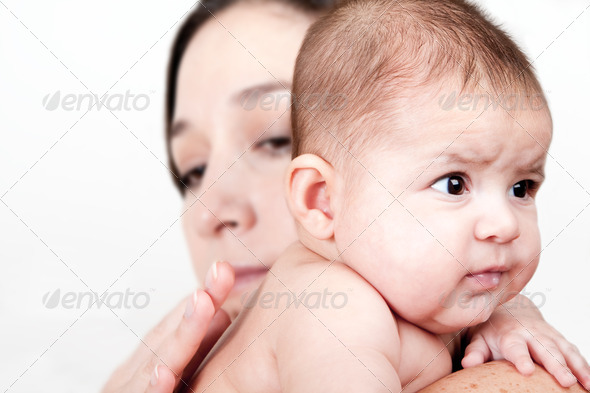 Baby burping - Stock Photo - Images