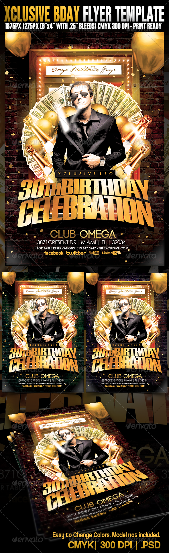 Xclusive Birthday Party - Events Flyers