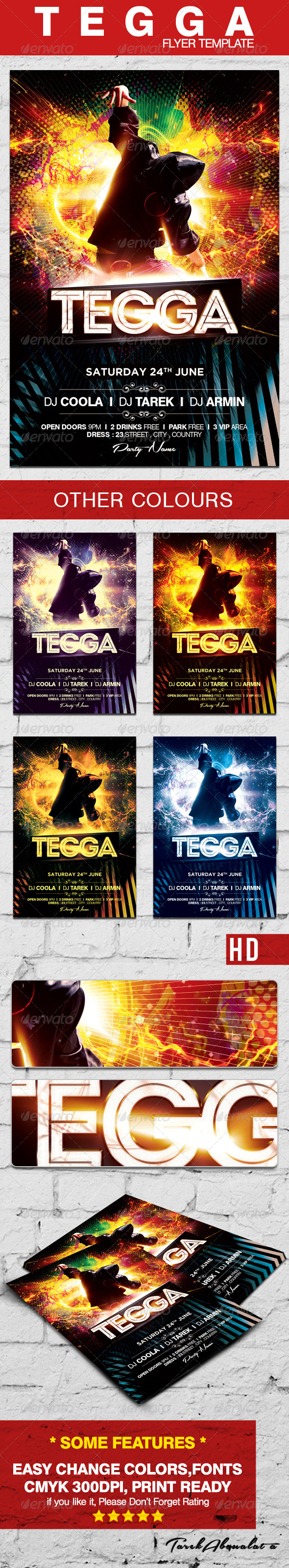 Tegga Flyer Template - Clubs & Parties Events