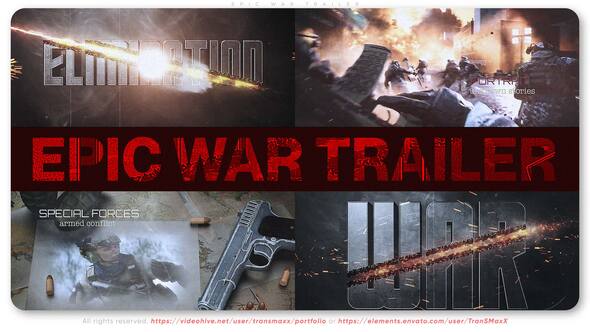 Epic War Trailer Openers template preview