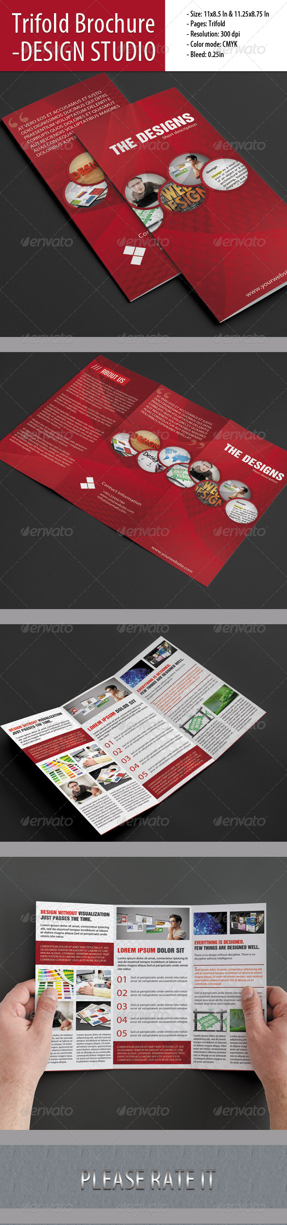 Trifold Brochure For Design Studio - Corporate Brochures