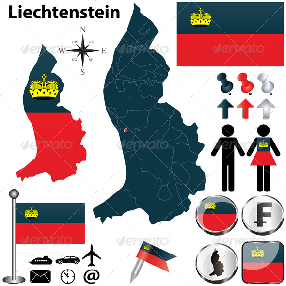 Map of Liechtenstein - Travel Conceptual