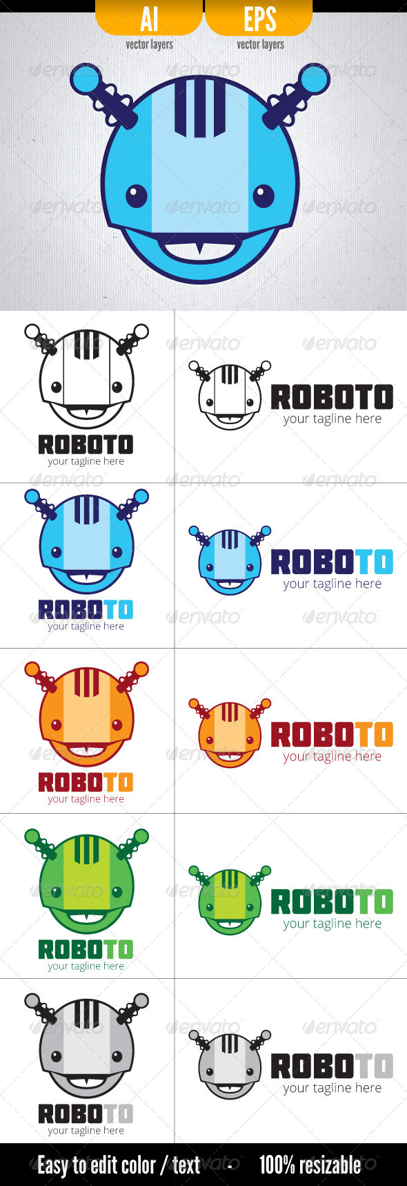 Roboto - Objects Logo Templates