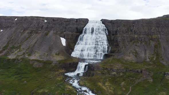 Flying From the Dynjandi Waterfall on the Westfjords Peninsula in Iceland alt