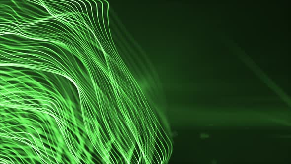 Abstract background of glow particles form lines 4k looped