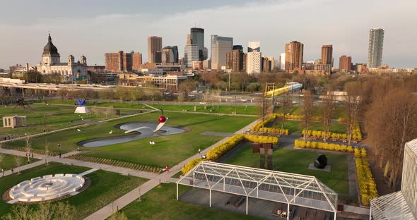 Minneapolis Minnesota Downtown City Center Skyline4K UHD