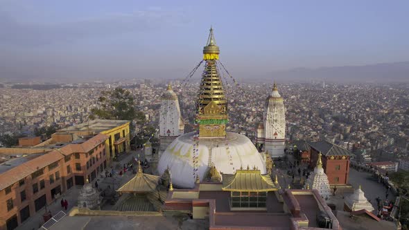 Looking past Swayambhunath Stupa to Kathmandu alt