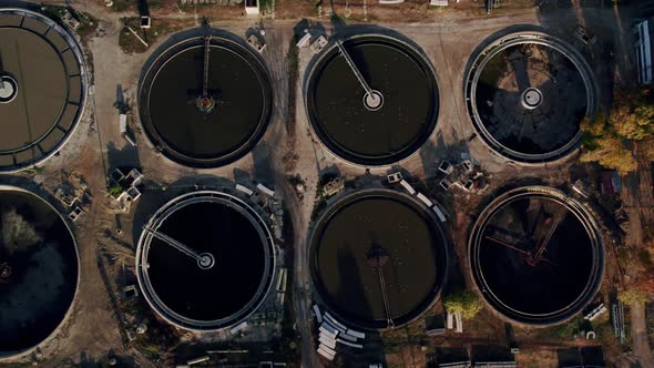 Round Polls in Wastewater Treatment Plant Filtration of Dirty or Sewage Water alt