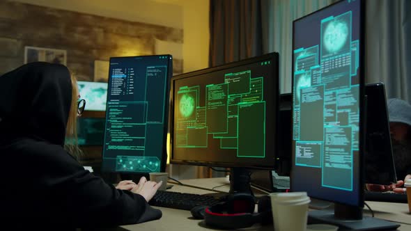 Happy Hacker Team After a Successful Cyber Attack alt