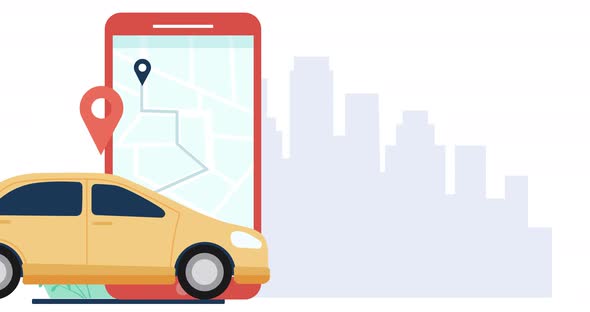 Map on Smartphone Renting Car in 4k resolution alt