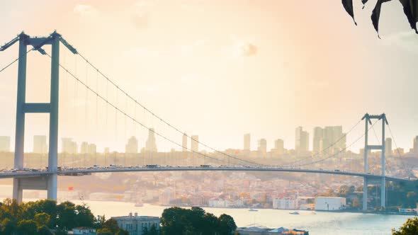 Bridge City Traffic Asia And Europa Timelapse alt