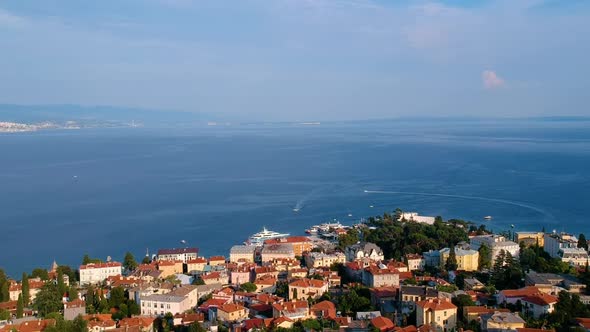 Panorama Of Adriatic Sea From Opatija Seaside Town In  Croatia. - wide alt