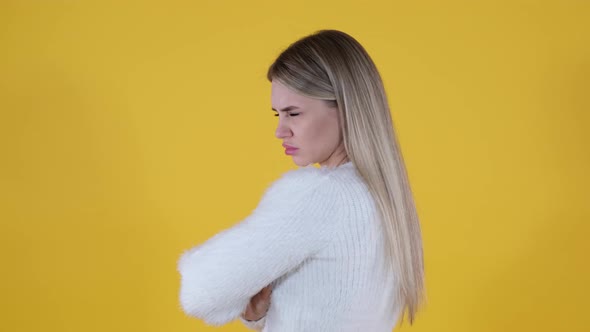 Beautiful Girl is Offended and Turns Away alt