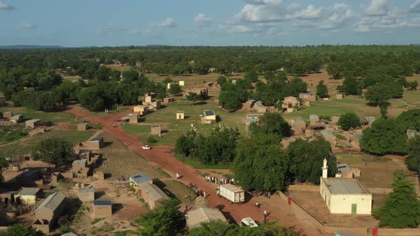 Africa Mali Village And People Aerial View 10