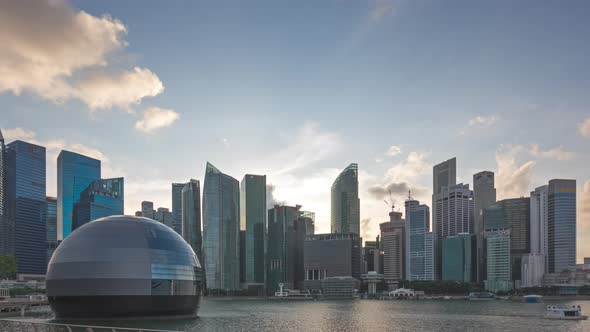 Singapore skyline with Helix Bridge views.