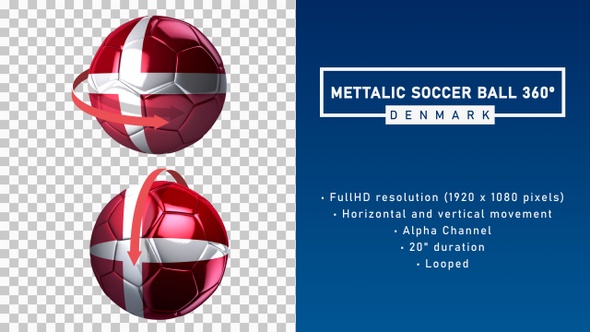 Metallic Soccer Ball 360º - Denmark