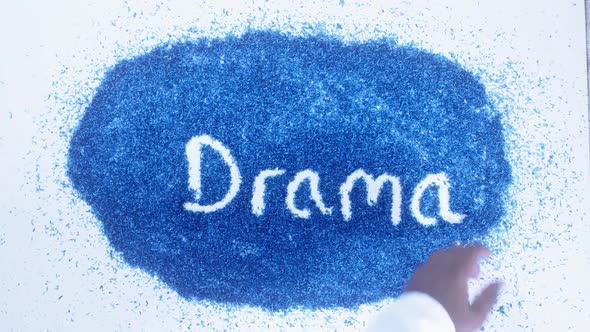 Indian Hand Writes On Blue Drama
