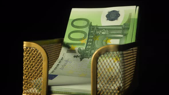Bunch of Euro banknotes as paper dispenser as concept idea