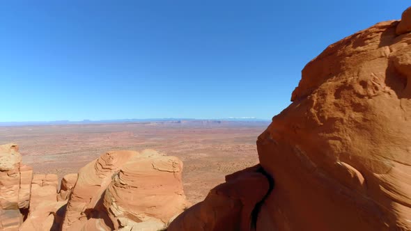 Bird's Eye View of the Flat Red Cliffs. Monument Valley Aerial, Arizona ...