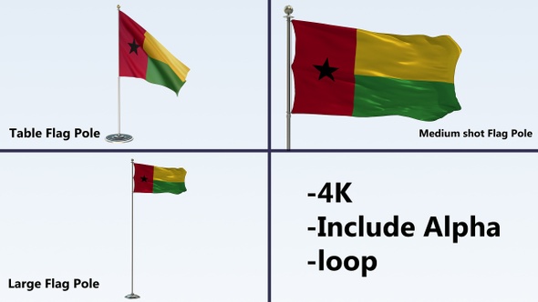 Guinea Biisau Flag Pack 4k-Loop  alt
