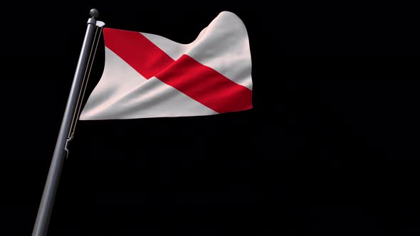 Flag Of Strasbourg City (France) With Alpha Channel 4K alt