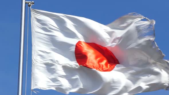 Japan Flag Slowmotion