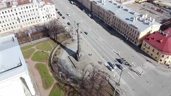 Aerial View of Izmaylovskiy Prospekt, Near Trinity Cathedral Cathedral Orthodox Church, St