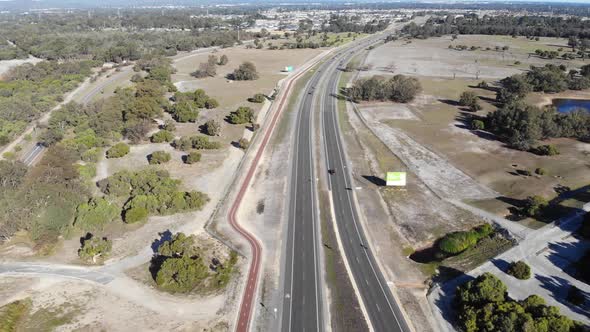 Aerial View of a Quiet Road in Australia