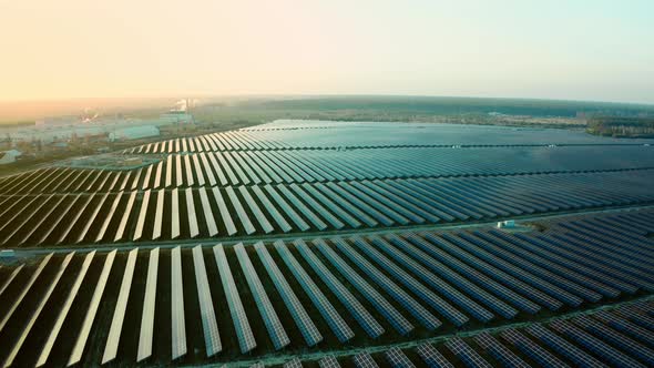 Top View of a Solar Power Station Renewable Energy Solar Panels alt