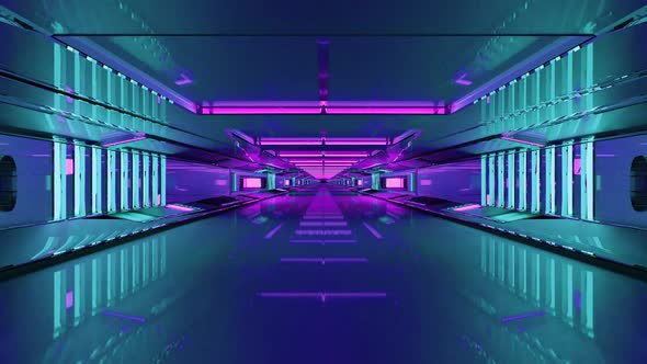 A 3d Illustration of Moving Purple  FHD 60FPS Tunnel