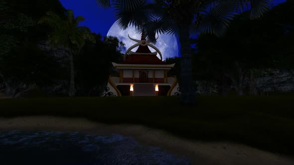 Old house in the middle of the night alt