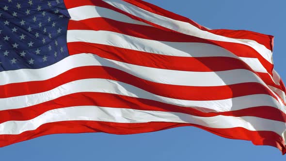 American Flag Waving In United States Of America