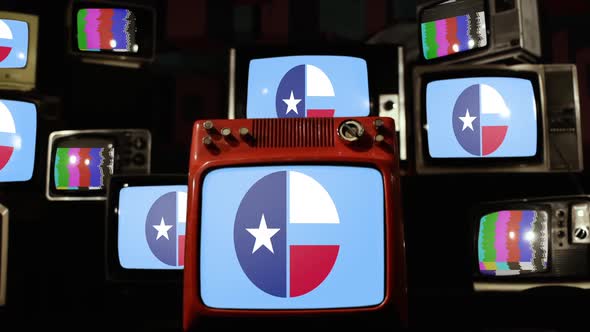 Flag of Collin County, Texas, on Retro TVs.