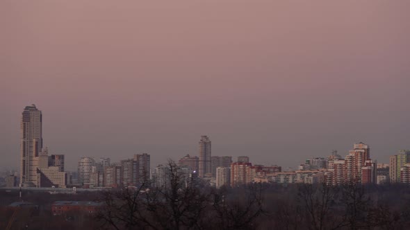 Panorama of the Evening City of Moscow